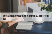 分手后被高冷校友追求了讲的什么（被分手后我）