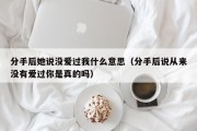 分手后她说没爱过我什么意思（分手后说从来没有爱过你是真的吗）